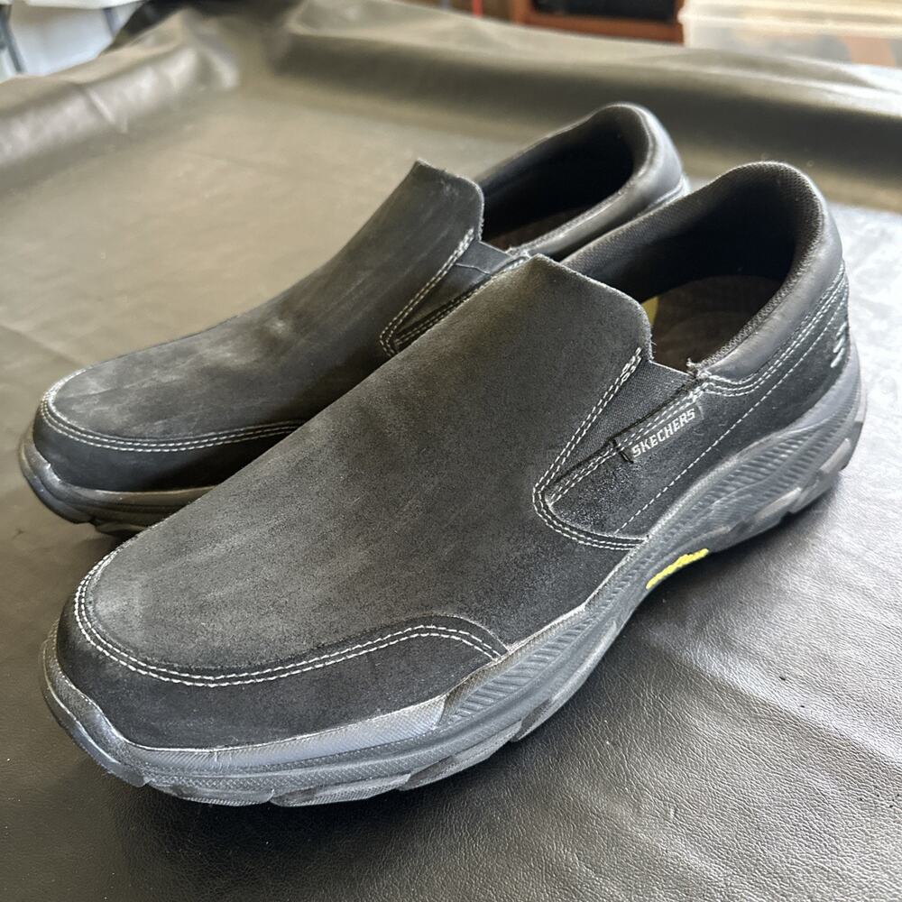 Skechers Men's Respected Calum Shoes Relaxed Fit Slip On Black Size 13 - 925